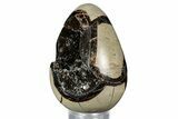 Septarian Dragon Egg Geode - Sparkly Black Crystals #336451-2